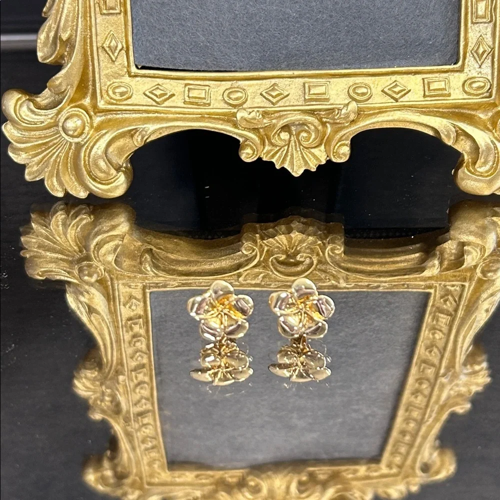 Gold Floral Knot Stud Earrings